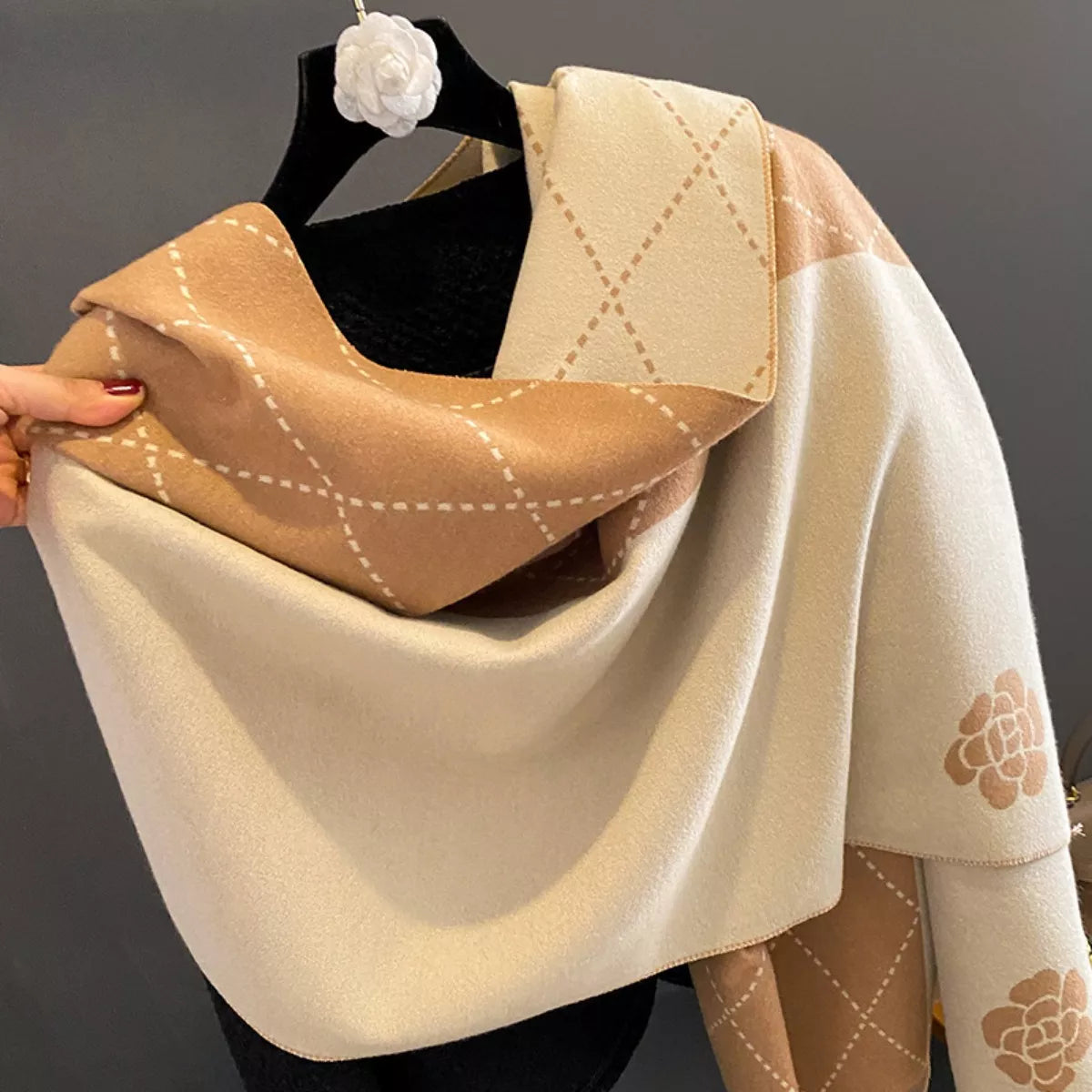 Cotton Raw-Hem Scarf