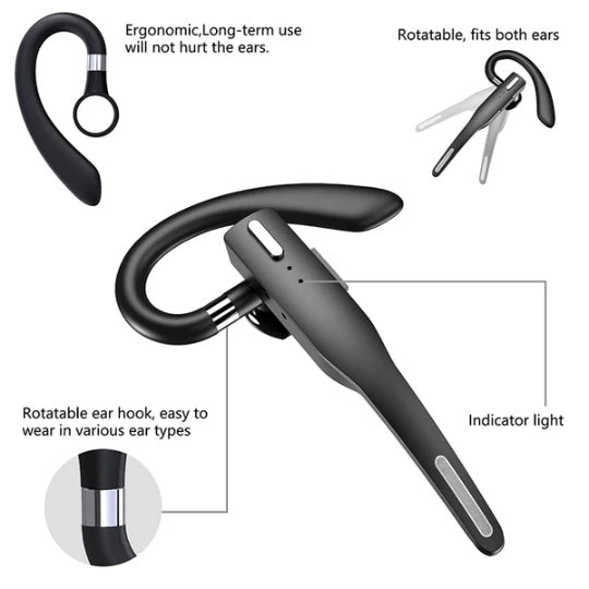 Wireless Bluetooth Earpiece | Single-Ear Headset | Noise Cancelling Dual Mic — Prime Trend Market