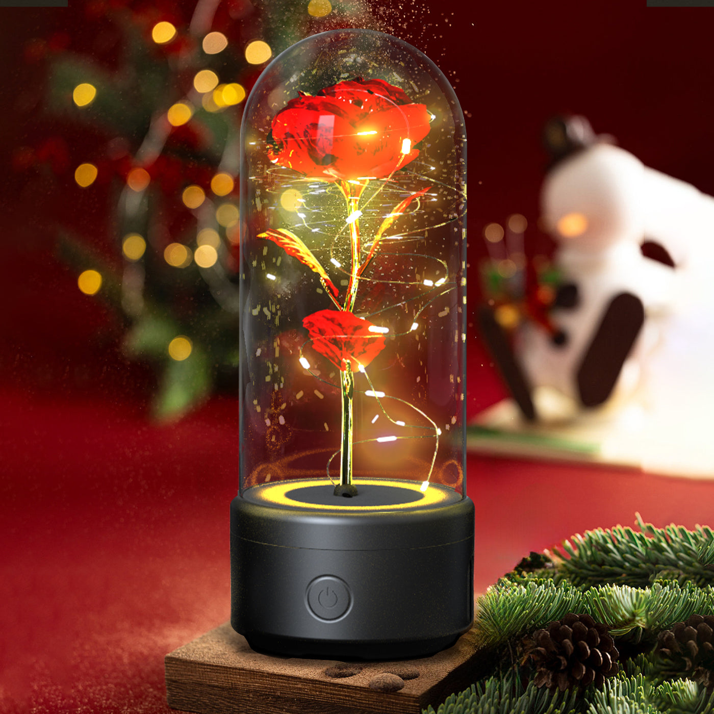 Rose LED Night Light in Glass Dome | Bluetooth Speaker | 10 Colors | Perfect Gift for Her — Prime Trend Market