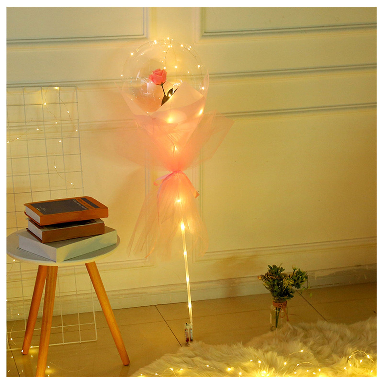 LED Luminous Balloon Rose Bouquet | Transparent Bobo Ball | Light-Up Flower Gift — Prime Trend Market
