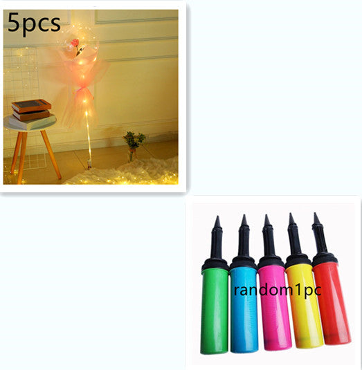 LED Luminous Balloon Rose Bouquet | Transparent Bobo Ball | Light-Up Flower Gift — Prime Trend Market