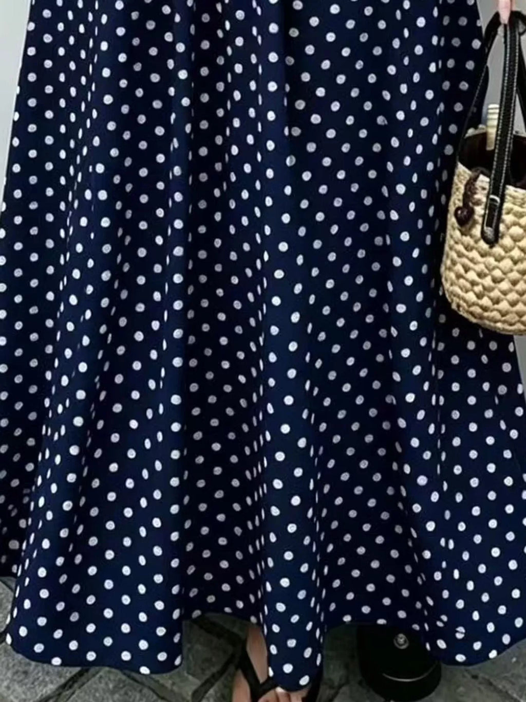 Strapless Polka-Dot Ruched Maxi Dress, S–2XL