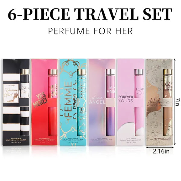 6pcs Women's Eau de Parfum Travel Set — 6 Unique Scents | Long-Lasting Fragrance Gift Set — Prime Trend Market