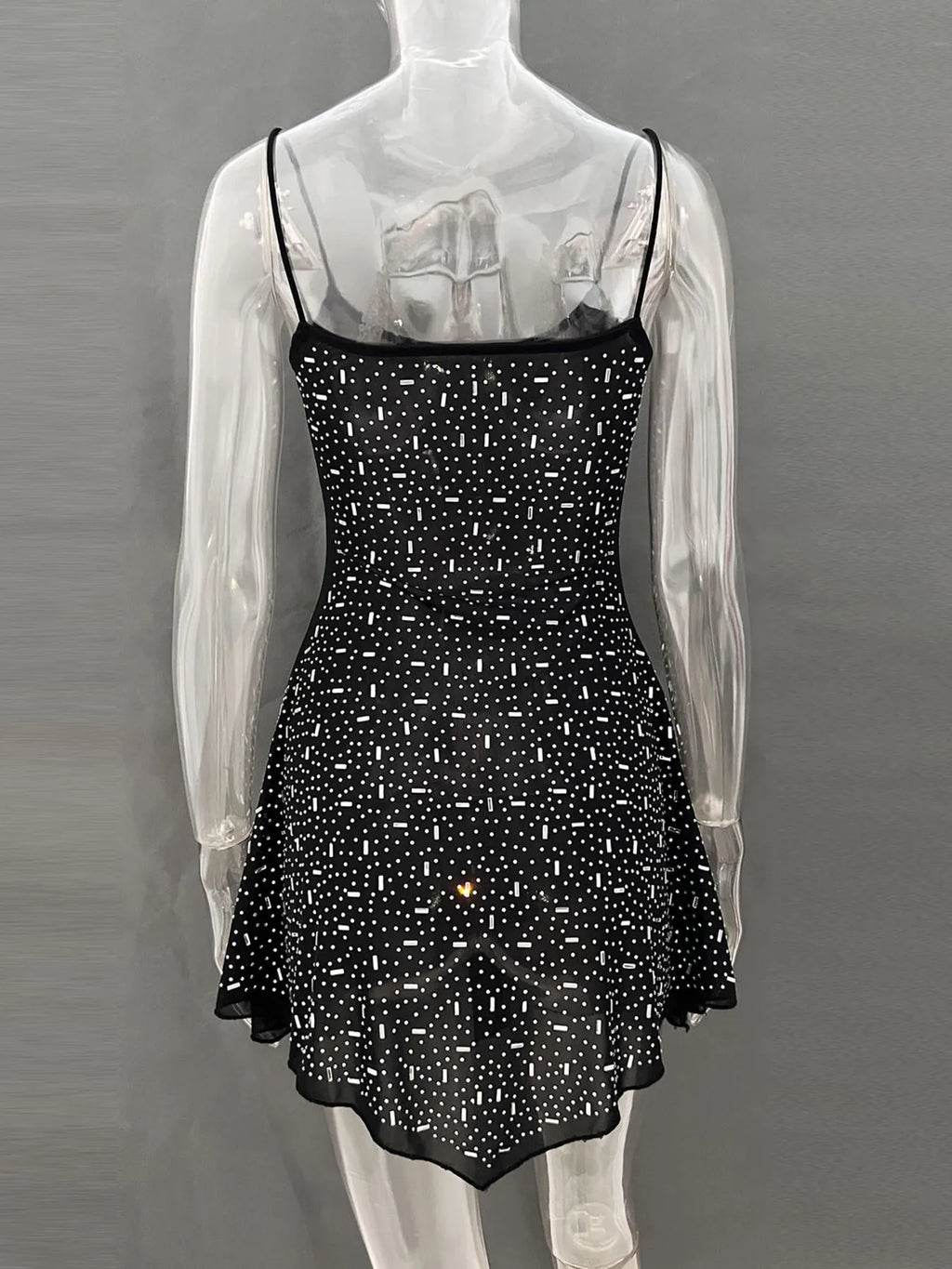 Rhinestone-Detail Mini Cami Dress