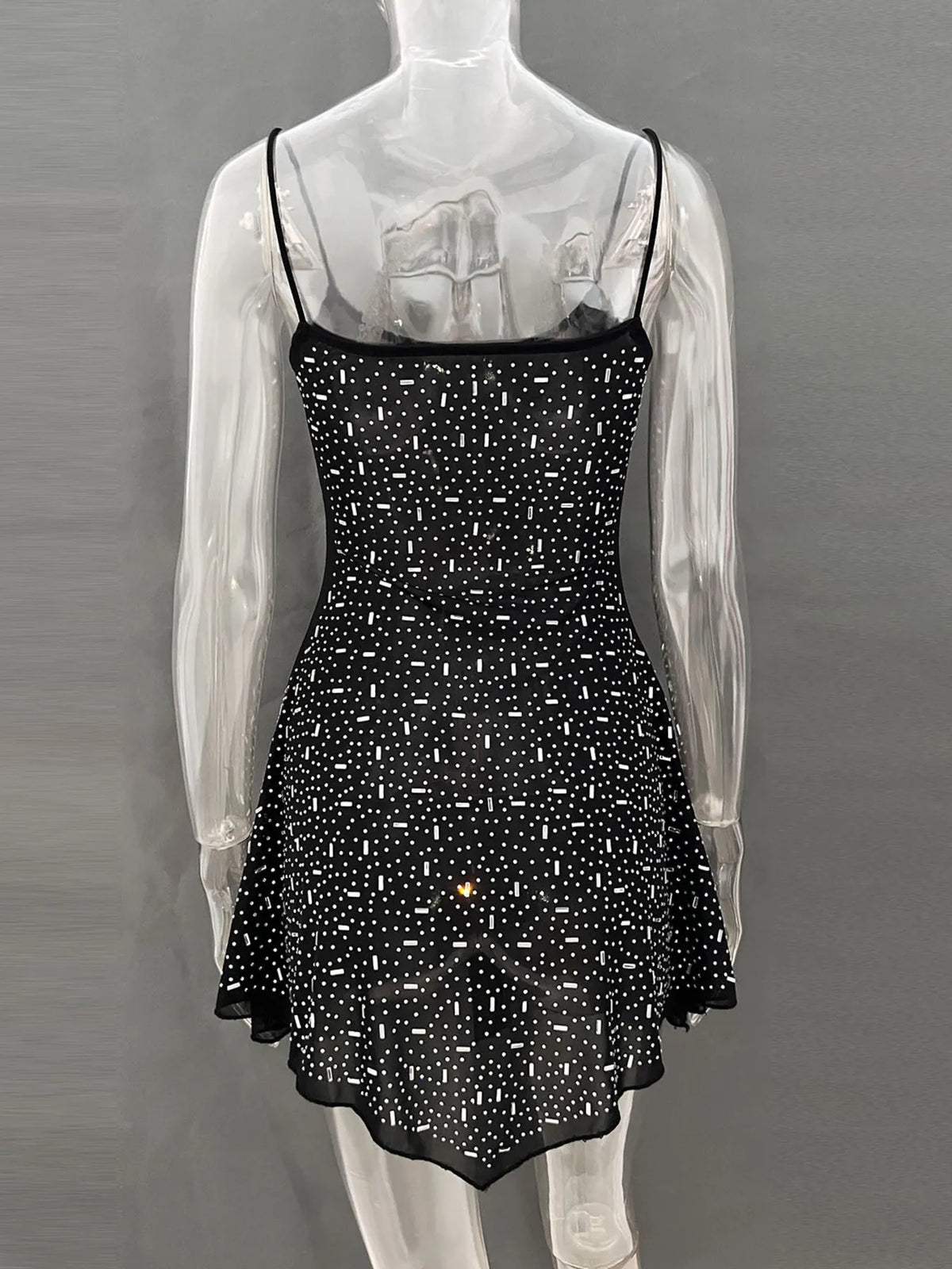 Rhinestone-Detail Mini Cami Dress