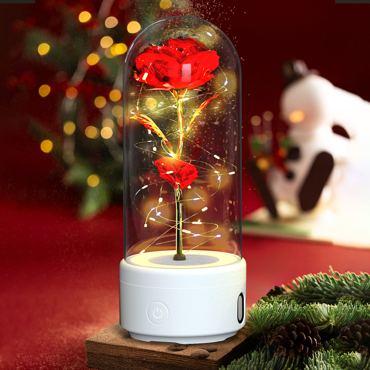Rose LED Night Light in Glass Dome | Bluetooth Speaker | 10 Colors | Perfect Gift for Her — Prime Trend Market