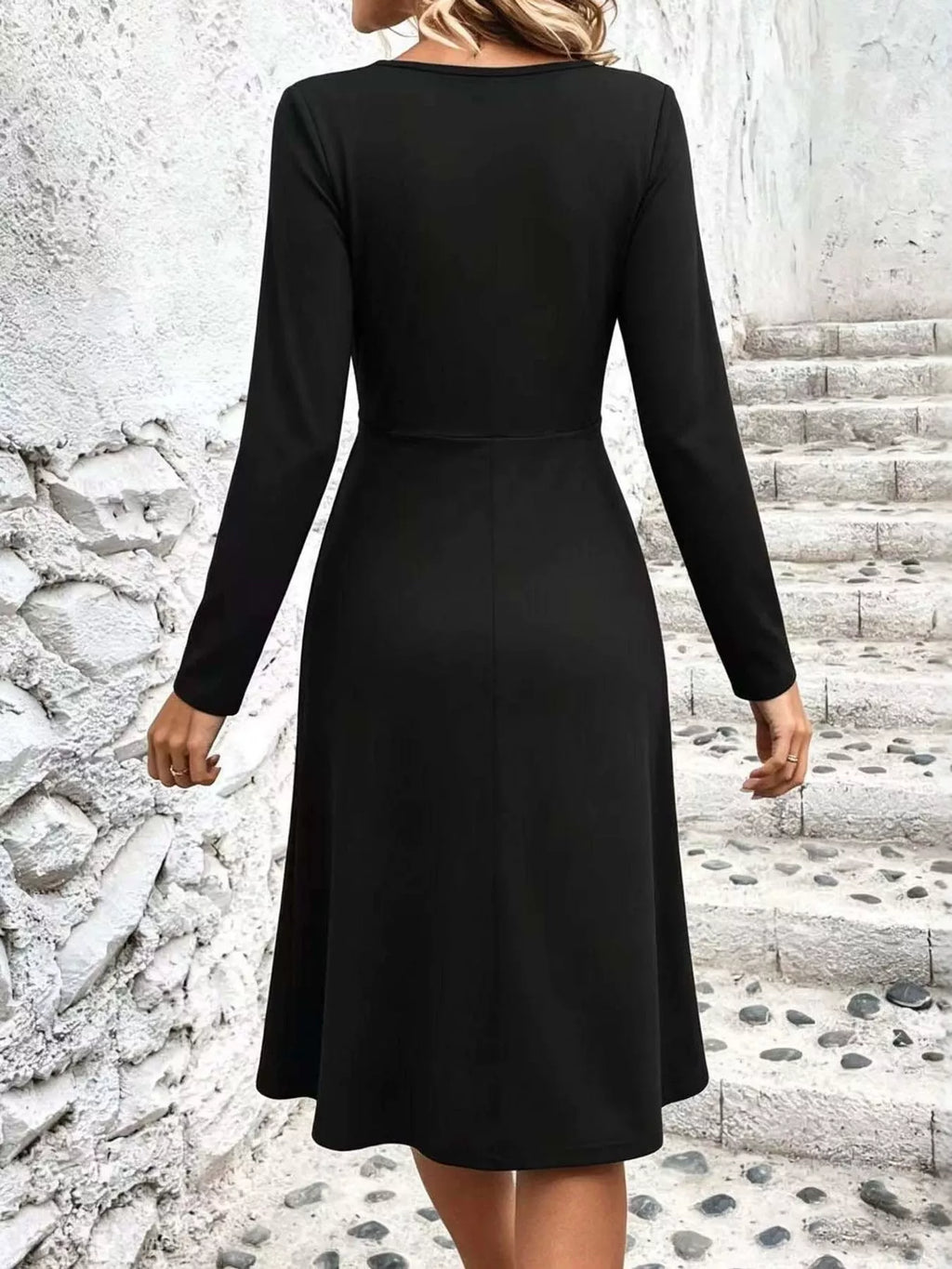 V-Neck Crisscross Ruched Dress, Long-Sleeve & Sleeveless, S–3XL