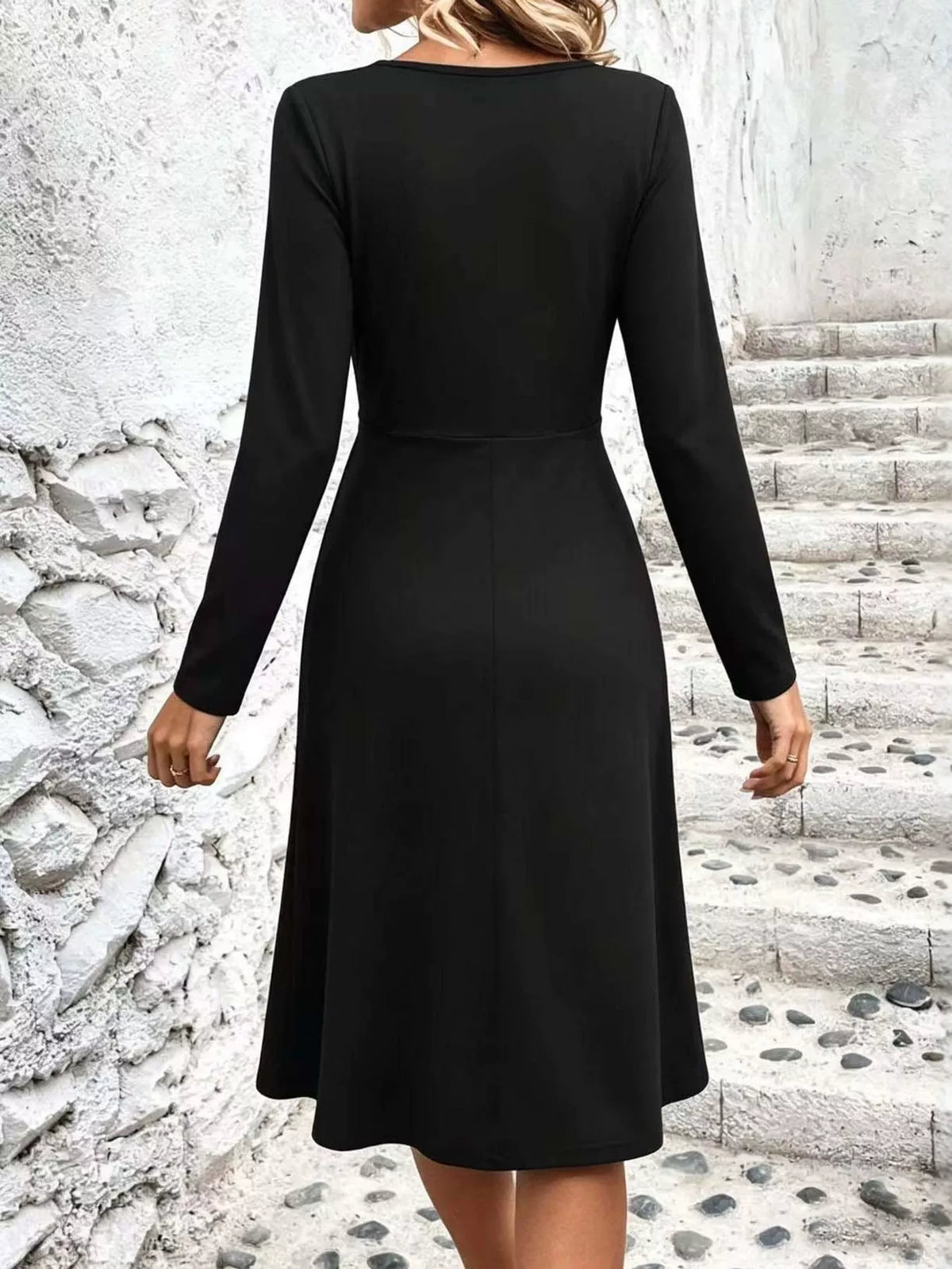 V-Neck Crisscross Ruched Dress, Long-Sleeve & Sleeveless, S–3XL