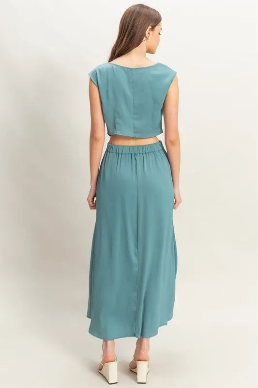 HYFVE Sleeveless Crop Top & Maxi Skirt Set