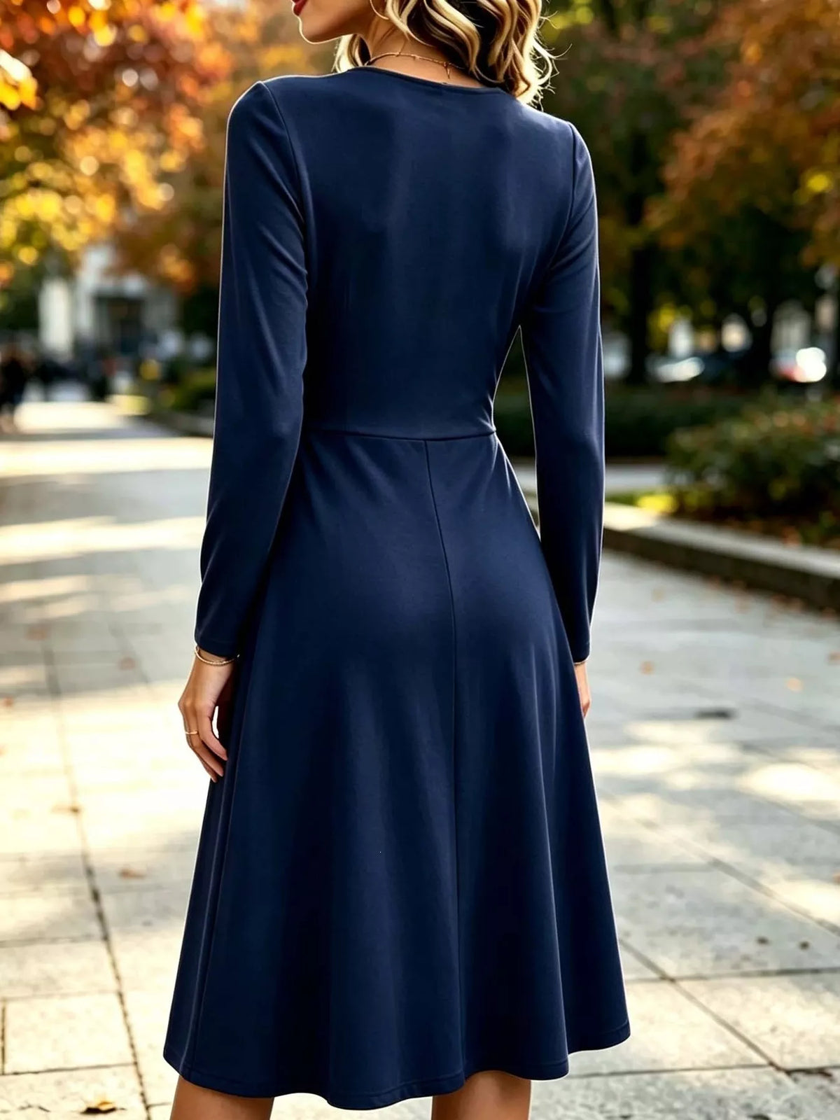 Ruched Long-Sleeve Dress | S–XXXL