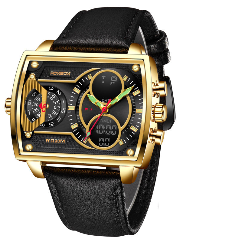 Dual Display Square Sports Watch — Luminous, Waterproof 30M, Chronograph — Prime Trend Market