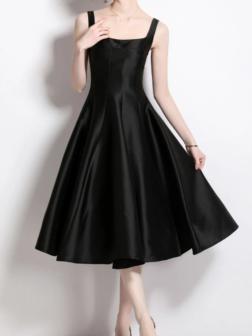 Sleeveless A-Line Midi Dress