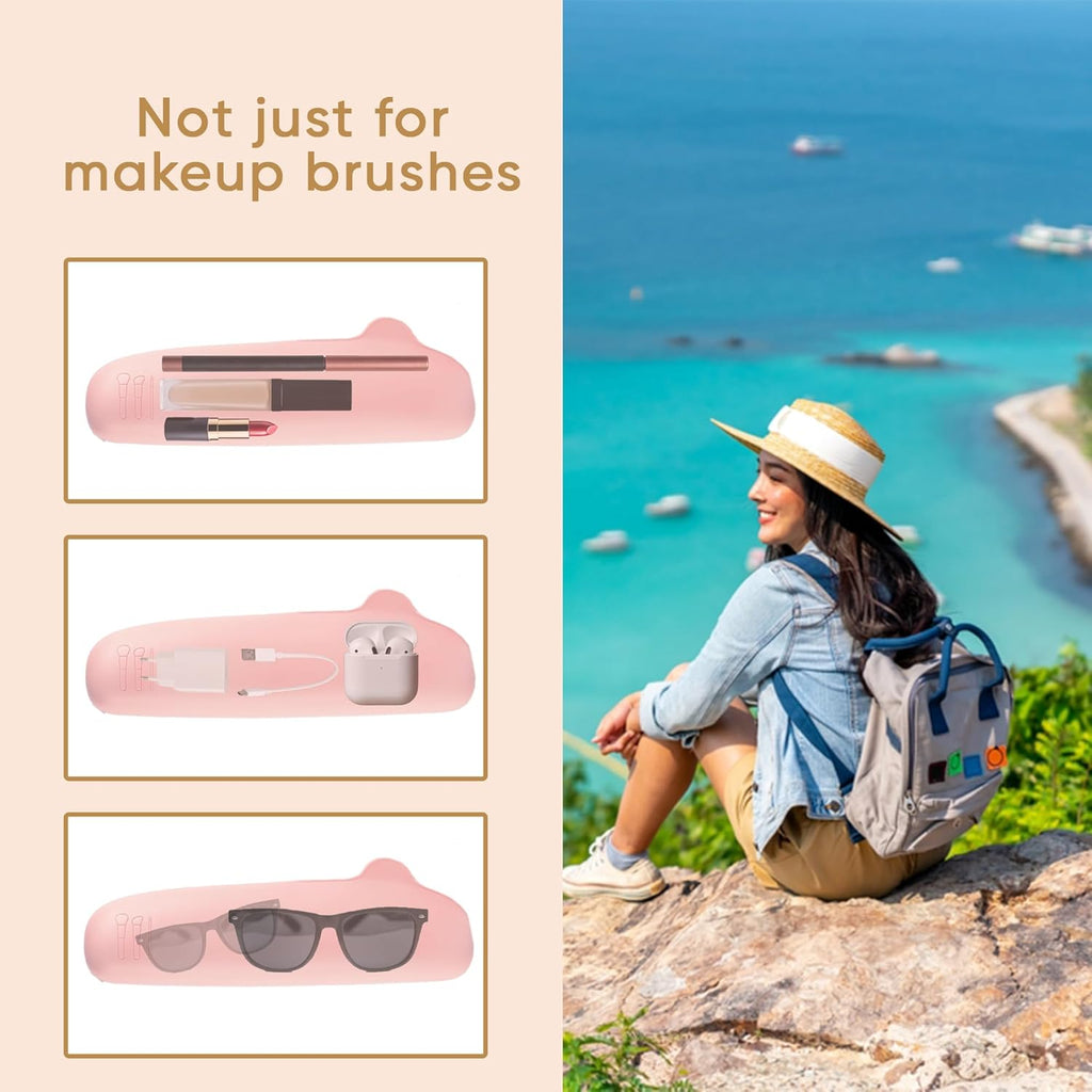 Silicone Travel Makeup Brush Holder & Beauty Blender Organizer Case — Prime Trend Market