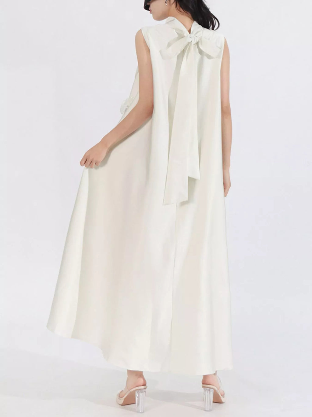 Floral-Embellished Sleeveless Maxi Dress