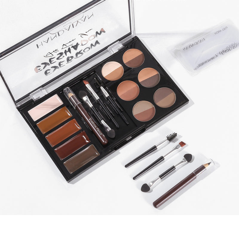 Eyebrow Cream Powder Palette Kit – Brow Powder, Stencil Cards & Brush | Perfect Brows for Beginners & Pros — Prime Trend Market