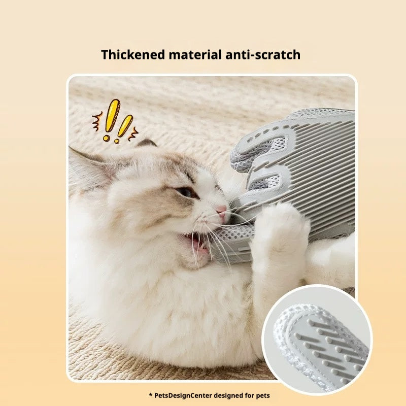 Pet Grooming Gloves — Cat & Dog Hair Removal Massage Brush (Gray & Green) — Prime Trend Market