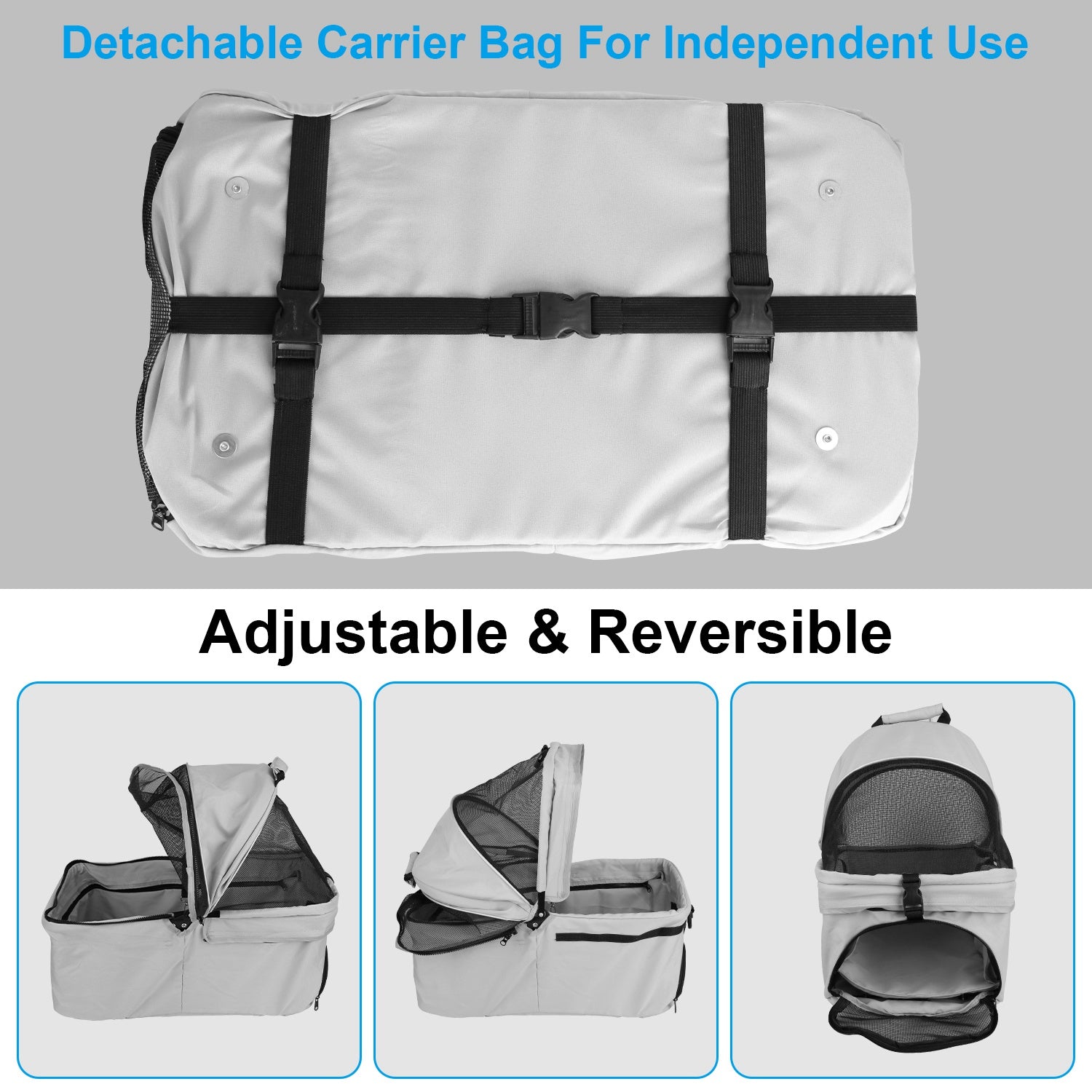 Premium 4-Wheel Foldable Pet Stroller — Travel Jogger with Removable Carrier & Storage — Prime Trend Market