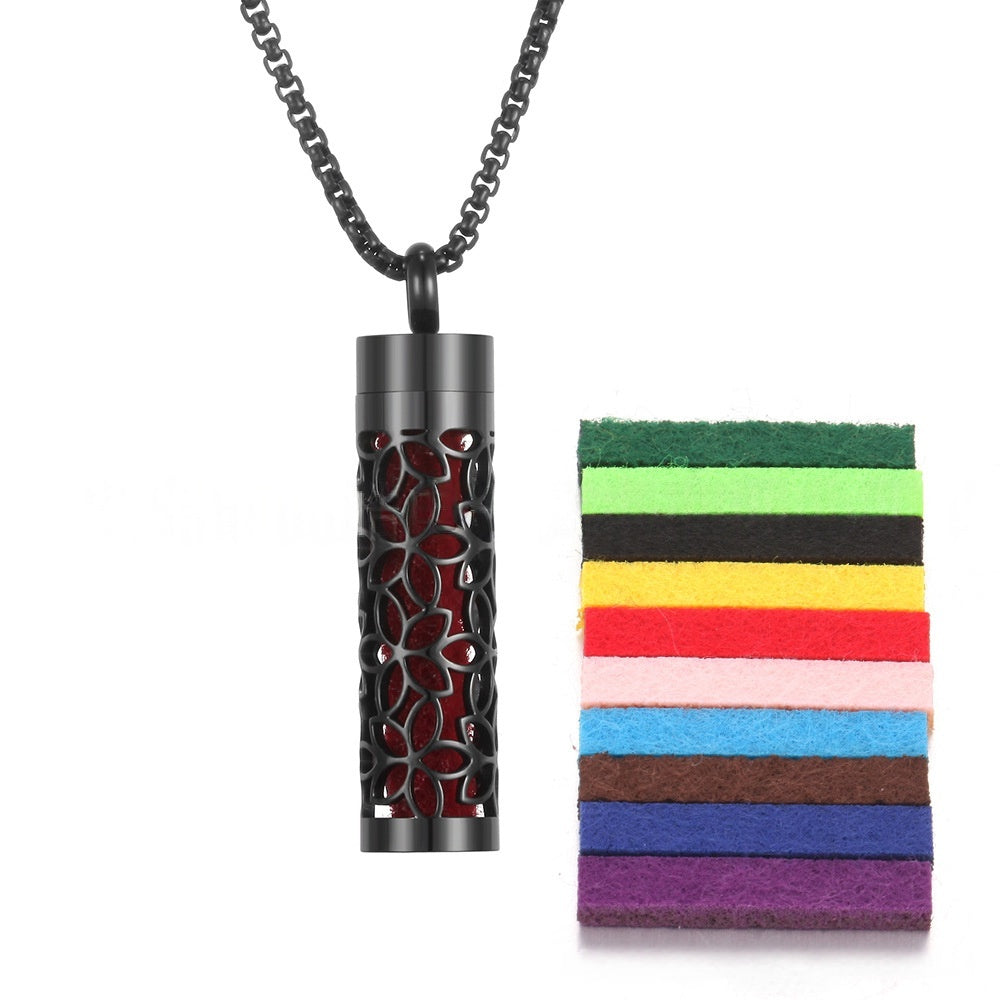 Aromatherapy Essential Oil Pendant Necklace — Titanium Steel Diffuser Locket | 16 Styles + Cotton Pads — Prime Trend Market