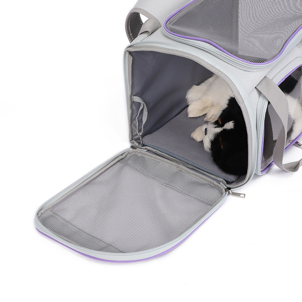 Luxury Foldable Dual-Purpose Pet Shoulder Bag – Cat & Small Dog Carrier — Prime Trend Market