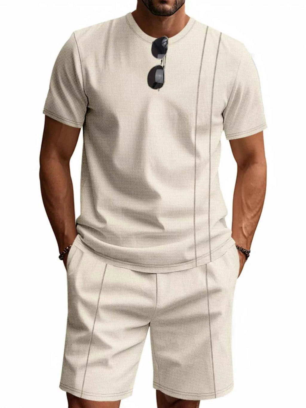Men’s Striped Short-Sleeve T-Shirt & Shorts Set