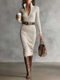 Ribbed Knit Bodycon Sweater Dress