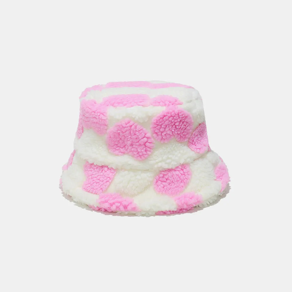 Contrast Heart Polyester Bucket Hat