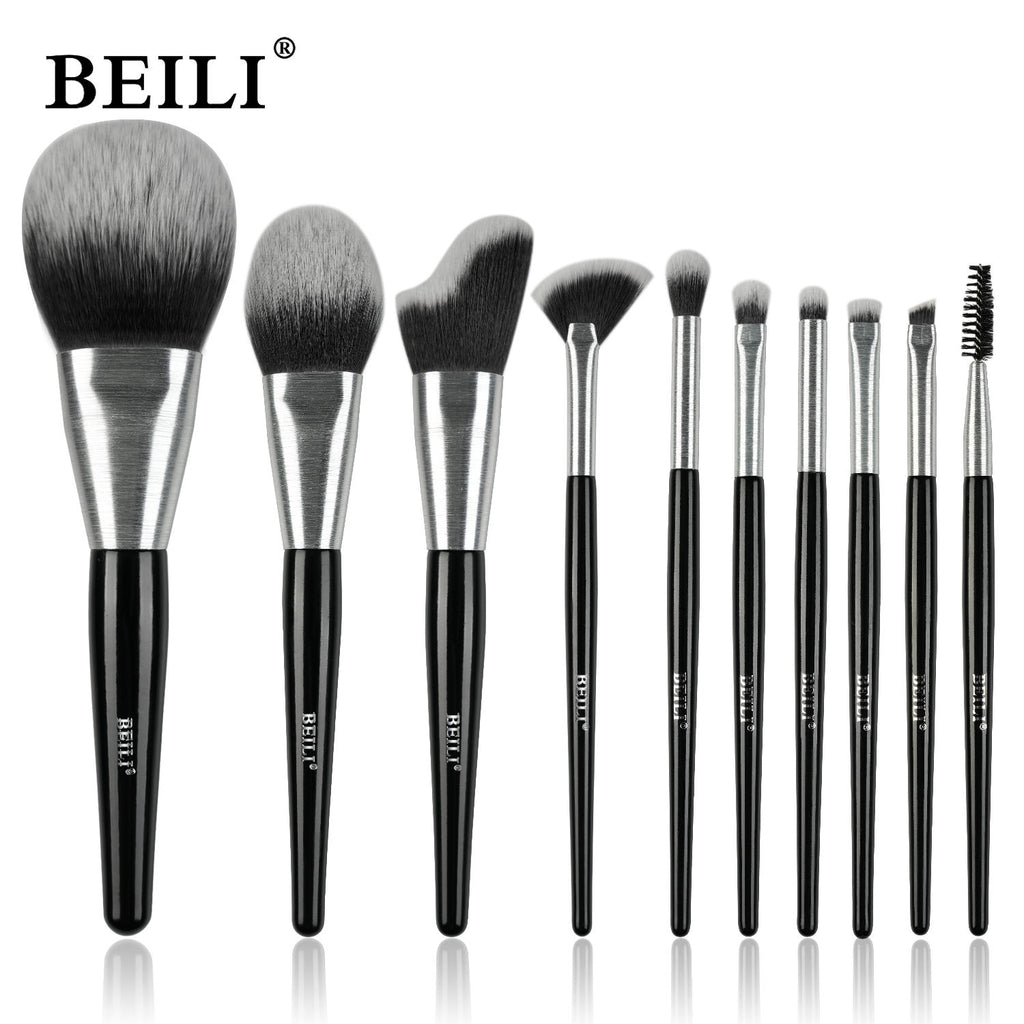 Beli 10pcs Professional Makeup Brush Set New Design Brushed Tube Makeup Brushes — Prime Trend Market