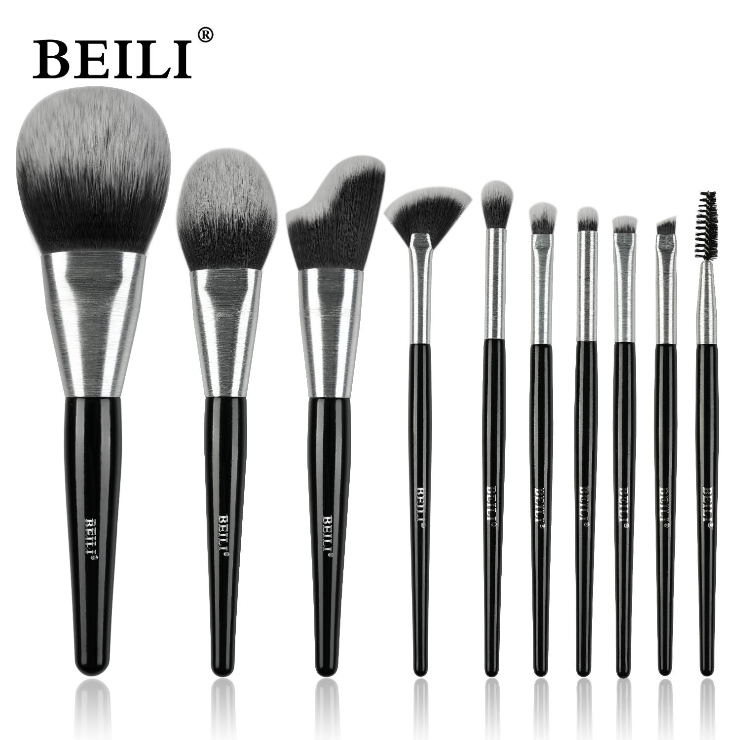 Beli 10pcs Professional Makeup Brush Set New Design Brushed Tube Makeup Brushes — Prime Trend Market