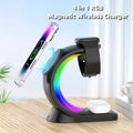 4-in-1 RGB Magnetic Wireless Charging Station | Fast Charge Phone, Watch & Earbuds with Atmosphere Light — Prime Trend Market