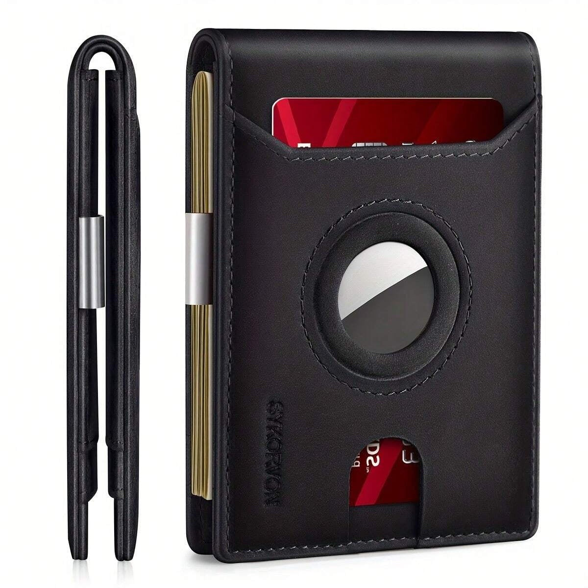 AirTag Wallet for Men – Slim Leather Bifold, RFID Blocking, Holds 11 Cards (AirTag Not Included) — Prime Trend Market
