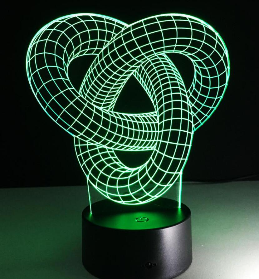3D Optical Illusion LED Lamp — Holographic Knot Night Light, Remote & Touch Control — Prime Trend Market