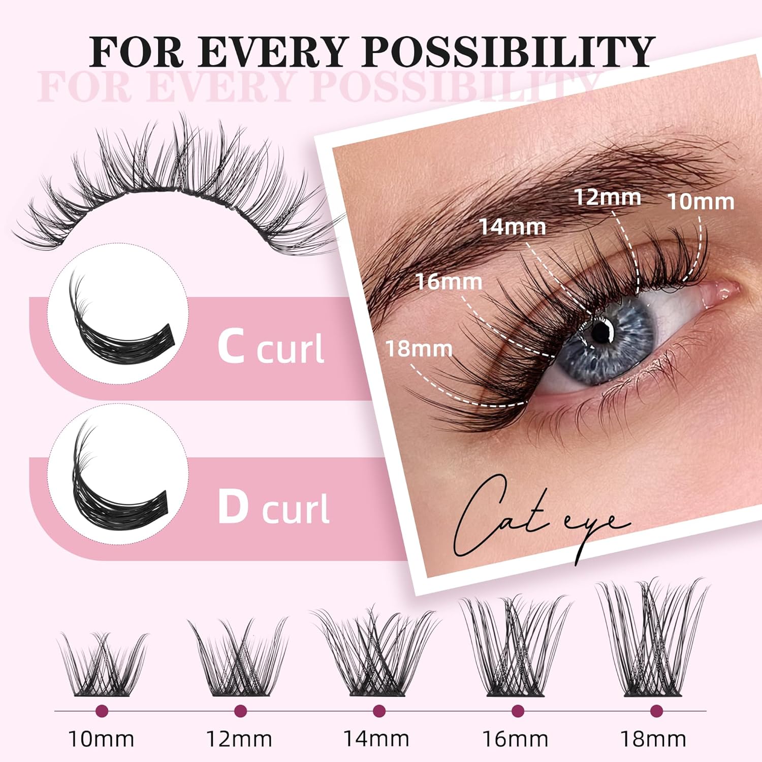 DIY Lash Extension Kit — 280pcs Individual Lash Clusters | D Curl, Thick Volume, Natural Look — Prime Trend Market