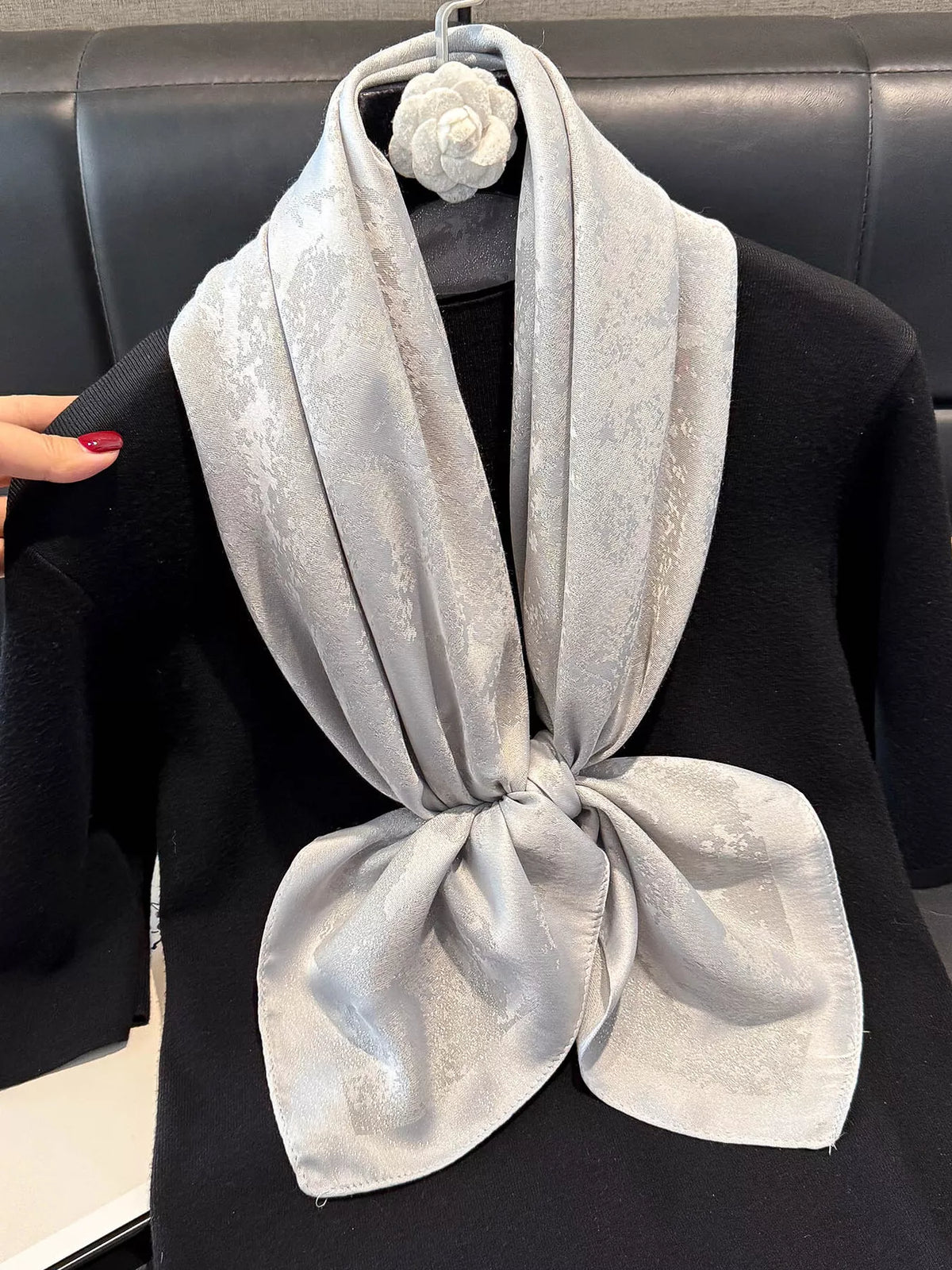 Lightweight Satin-Look Square Scarf