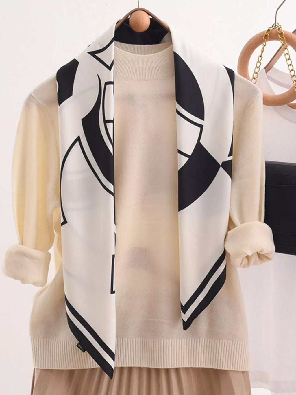 Flower Print Square Scarf