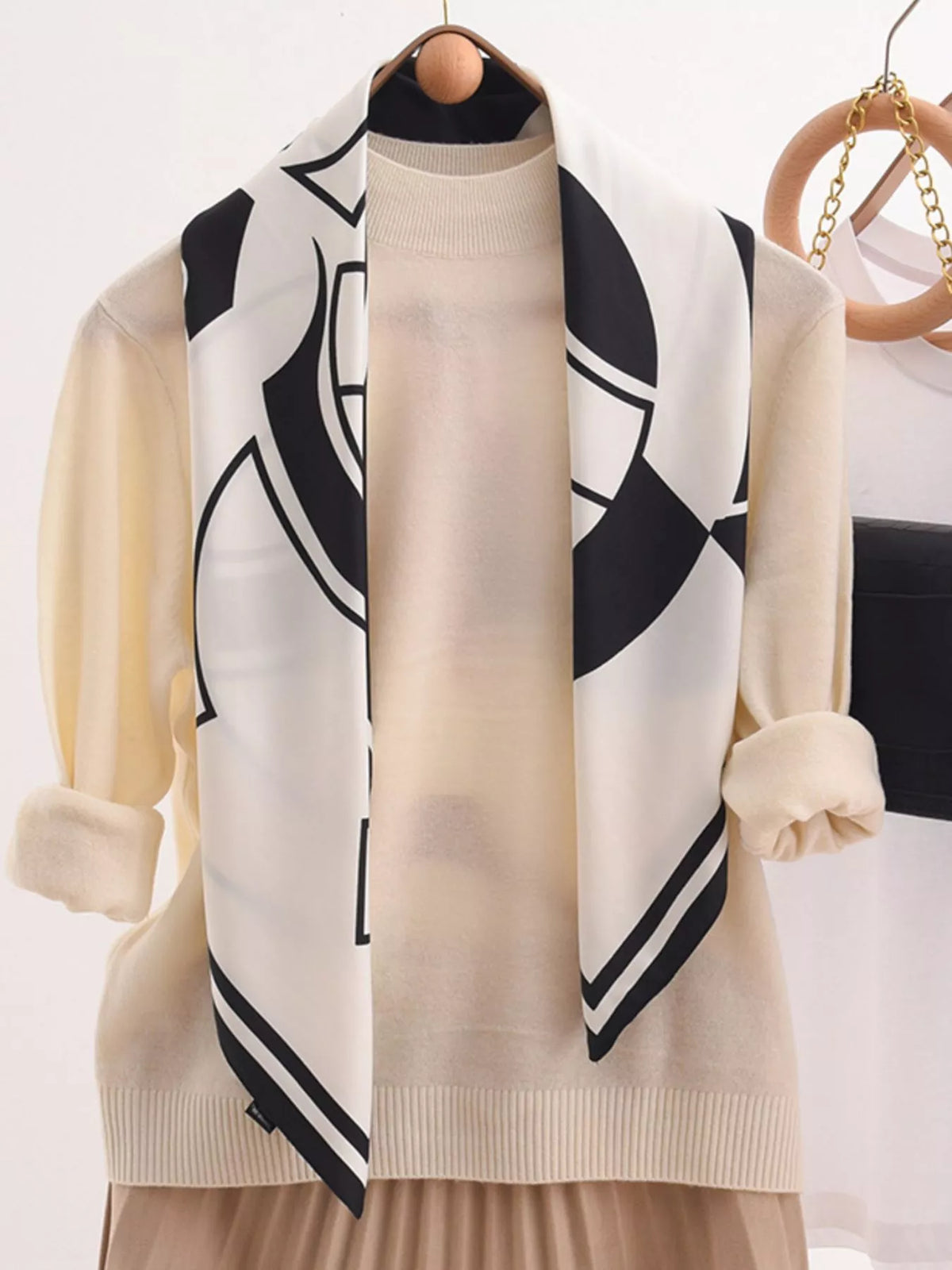 Flower Print Square Scarf