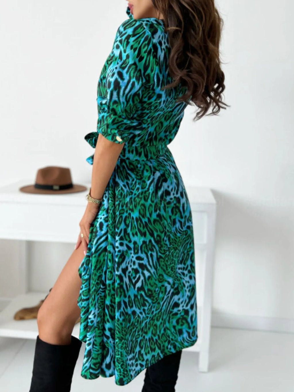 Printed Tie-Waist Midi Dress | S–2XL