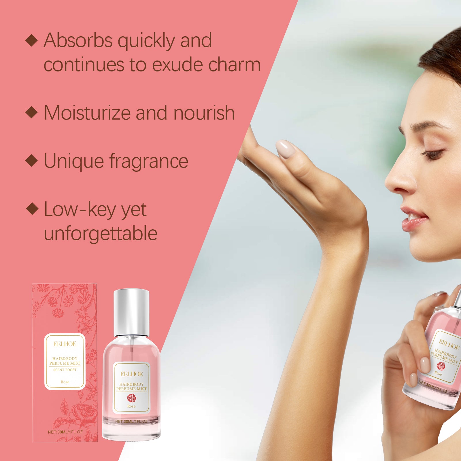 EELHOE Rose Body & Hair Fragrance Mist — Long-Lasting Floral Perfume Spray for Women — Prime Trend Market
