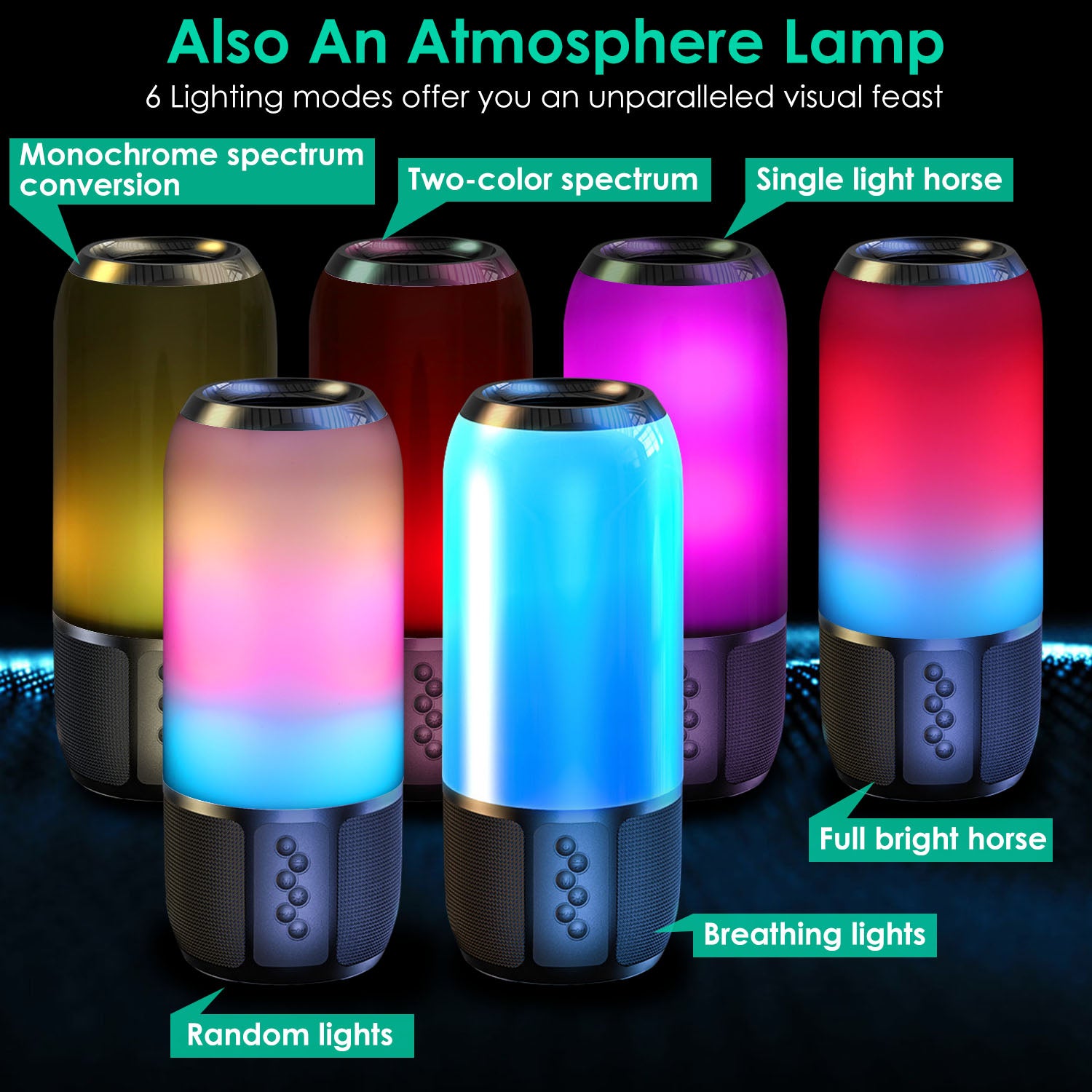 RGB Party Speaker — 6 Color Light Show, TWS Stereo, 10H Battery & Multi-Mode Playback — Prime Trend Market