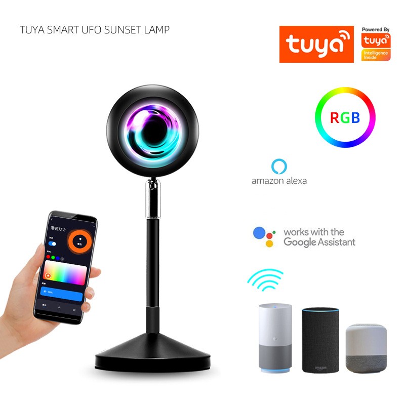 Smart Sunset Projection Lamp — RGB Voice Control with 16 Colors — Prime Trend Market