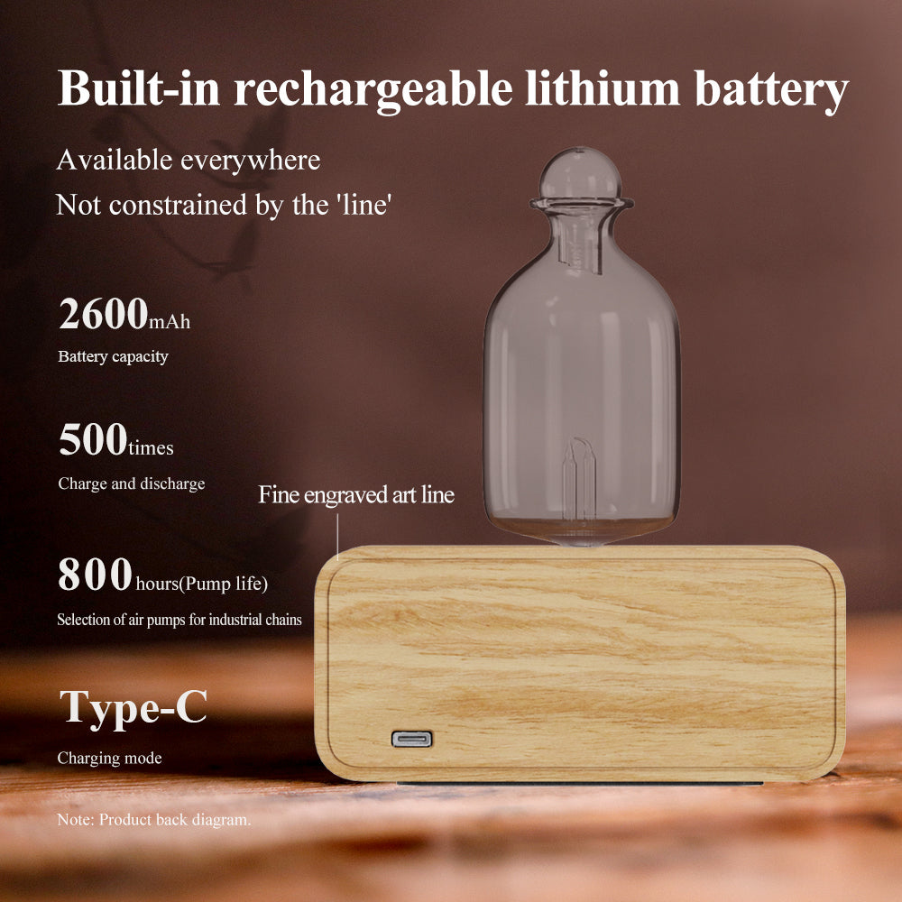 Luxury Waterless Essential Oil Aroma Diffuser — Wood & Glass Scent Machine, Home & Office — Eliza & Tuan