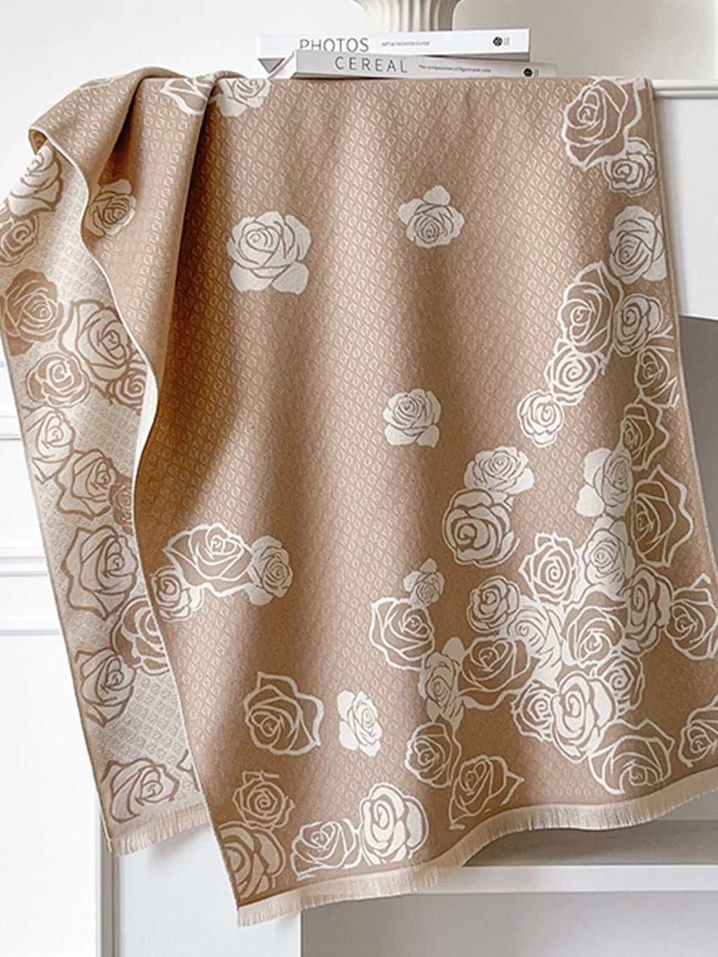 Rose-Pattern Scarf