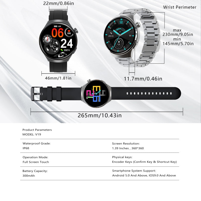 SENBONO V19 Business Smart Watch – Answer Calls, Heart Rate Monitor, Waterproof Fitness Smartwatch for Men — Prime Trend Market