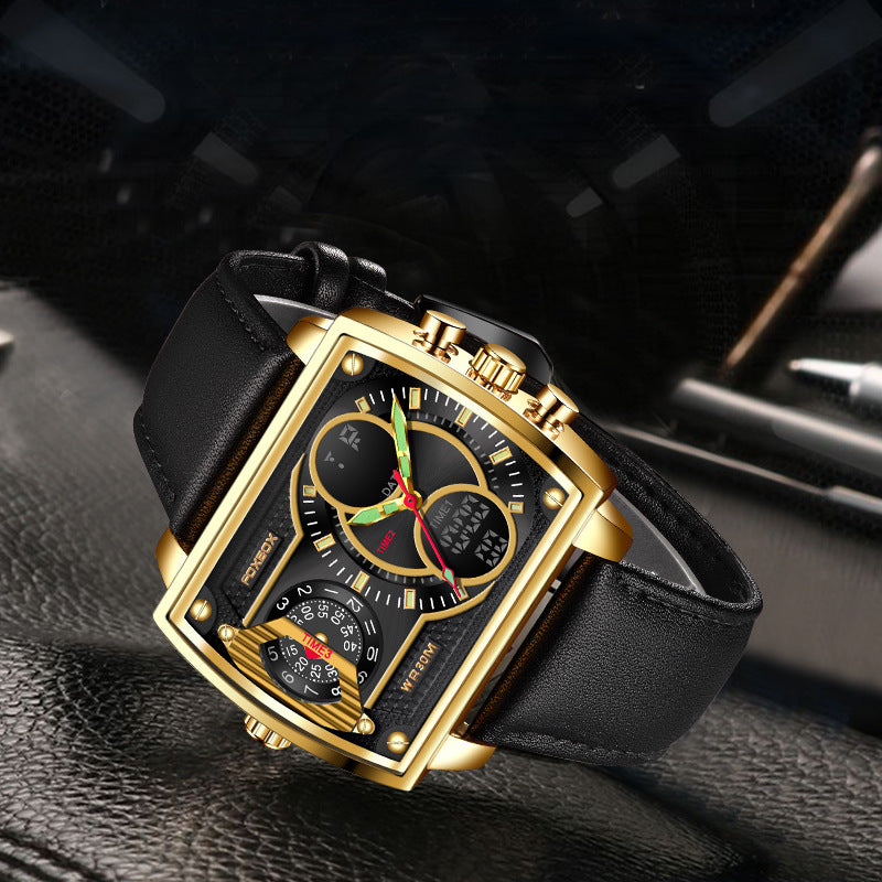 Dual Display Square Sports Watch — Luminous, Waterproof 30M, Chronograph — Prime Trend Market