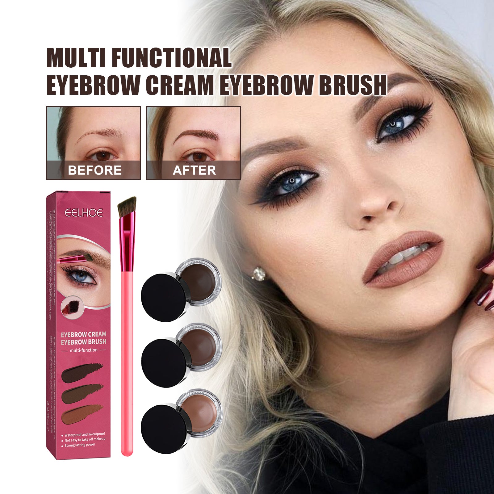 Multi-Functional Eyebrow Brush Kit — Fill, Shape & Define | 3 Shades — Prime Trend Market