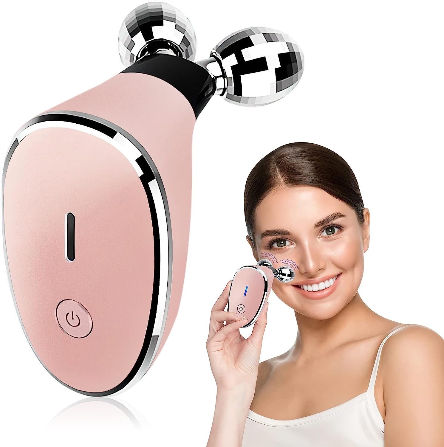 Luxury 3-Head Electric Roller EMS Facial Massager — Inductive Therapy, Skin Rejuvenation & Face Lifting Beauty Device — Eliza & Tuan