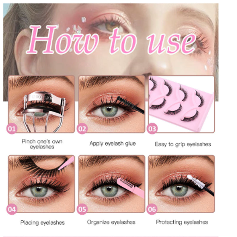 15 Pairs Cat Eye False Eyelashes — 3D Fluffy Wispy Natural Look | Clear Band Manga Lashes — Prime Trend Market