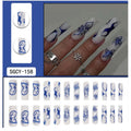 Blue Butterfly Nail Art Press-On Nails – 24 PCS Long Square Head Shape | Nature-Inspired Design — Prime Trend Market