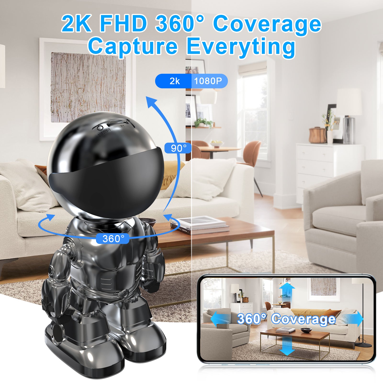 Smart PTZ WiFi Security Camera Pro | AI Tracking 350° Pan + Night Vision + 128GB — Prime Trend Market