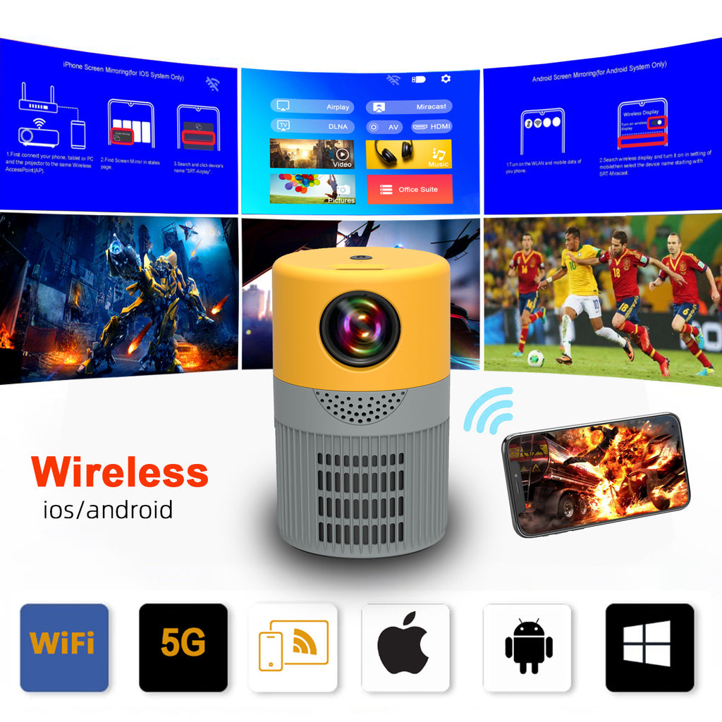JHT400 Smart Mini Projector — WiFi Wireless, 30,000Hr LED, HDMI, Home & Travel — Prime Trend Market