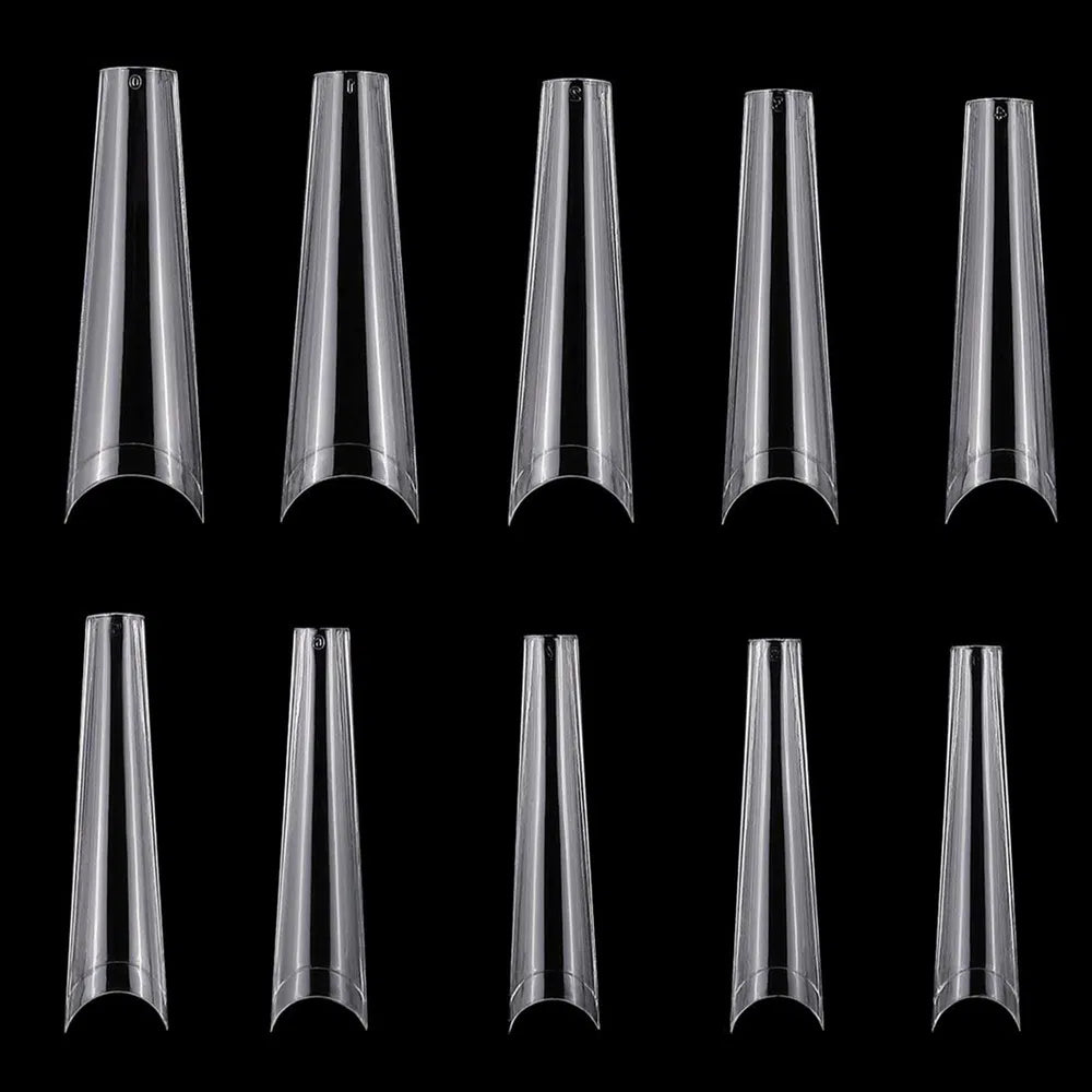 500Pcs C Curve French Nail Tips – 10 Sizes, Natural & Clear — Eliza & Tuan